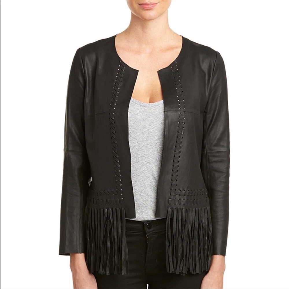 Elizabeth & James leather fringe jacket